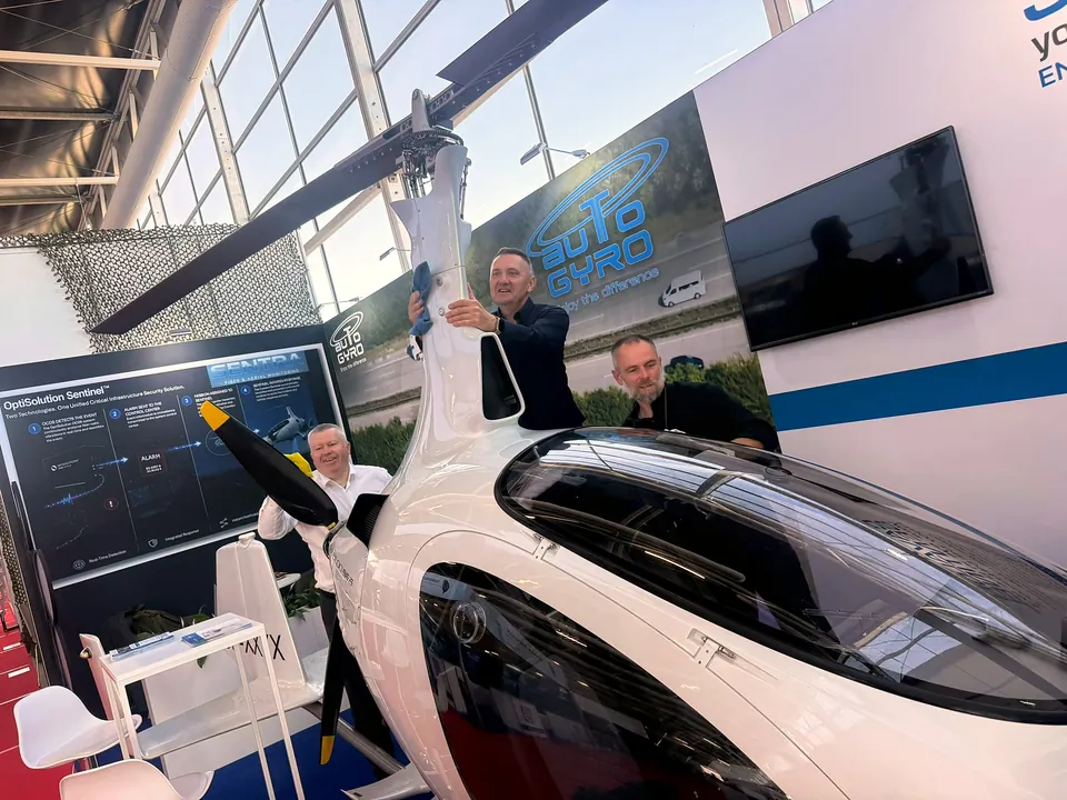 Cavalon Sentinel on the AutoGyro stand during MSPO 2026